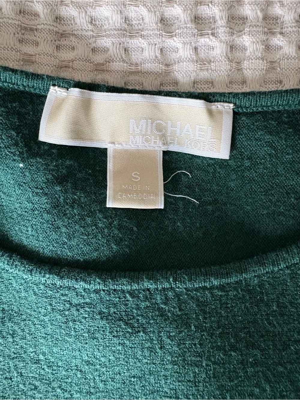 Michael Kors Dark Green Crewneck Knit Top Sz S - Picture 5 of 7